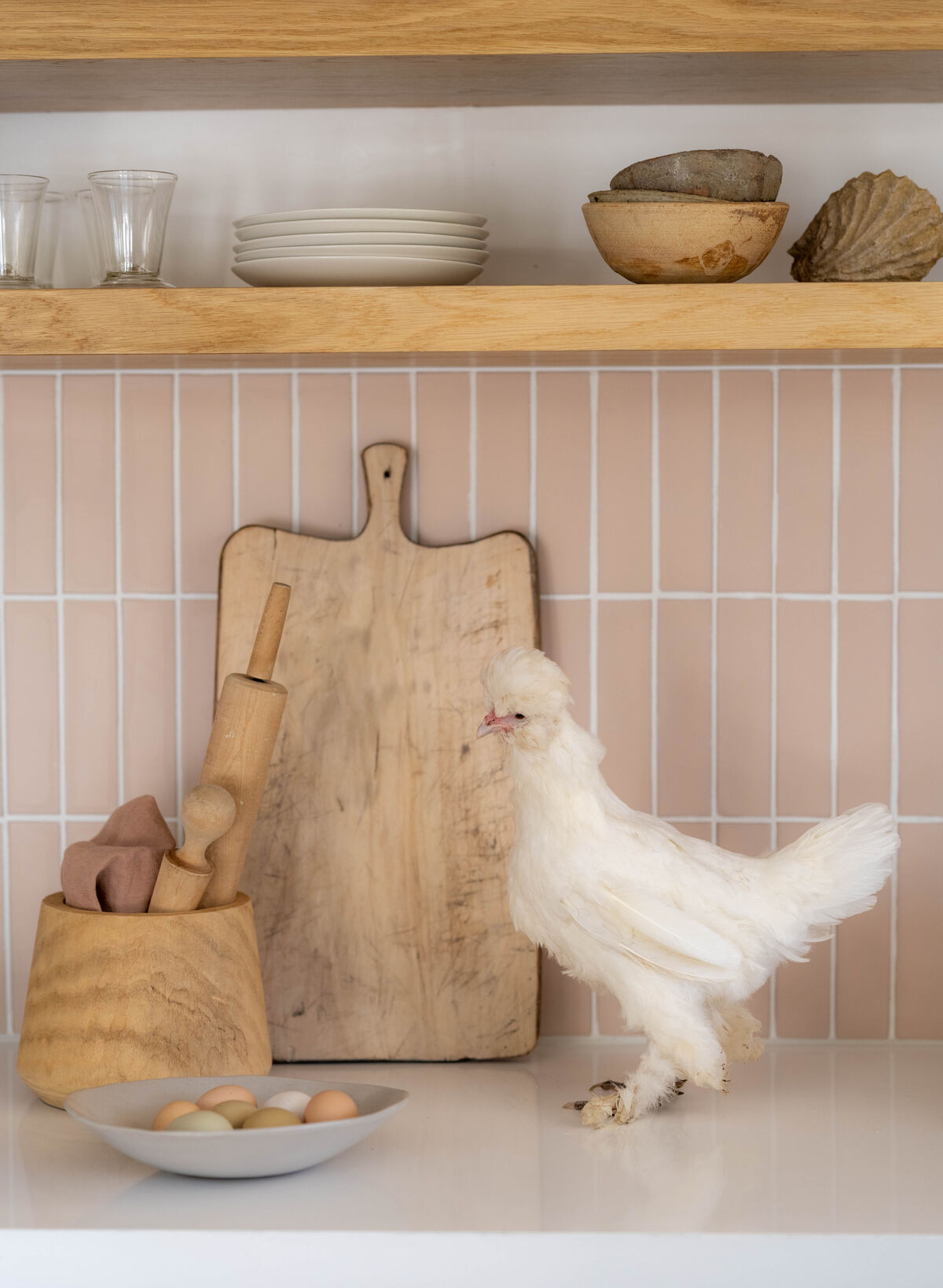 Hoopes Vineyard Estate House Kitchen Backsplash Fireclay Tile