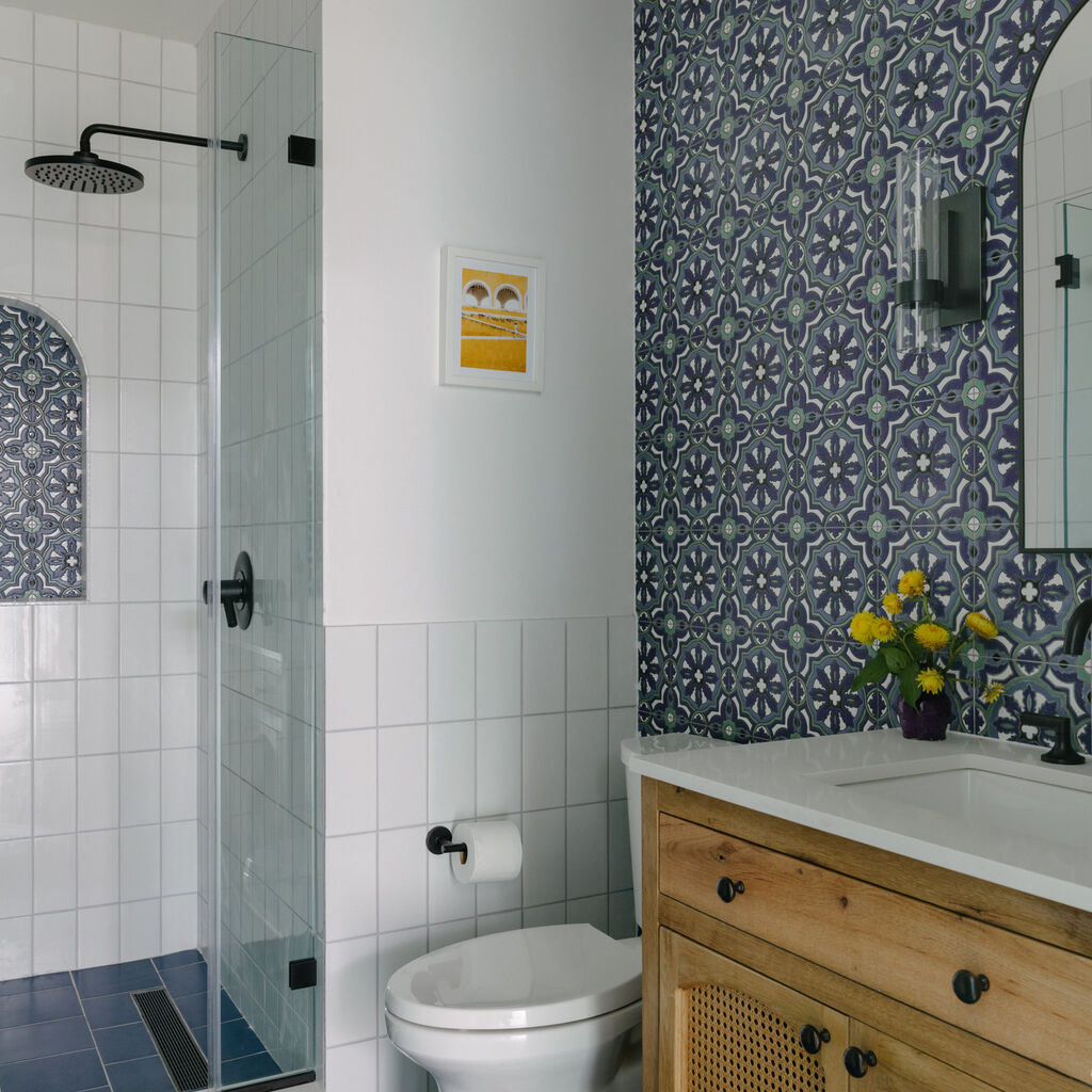 Brownstone Boys: Blue & White Bathroom with… | Fireclay Tile