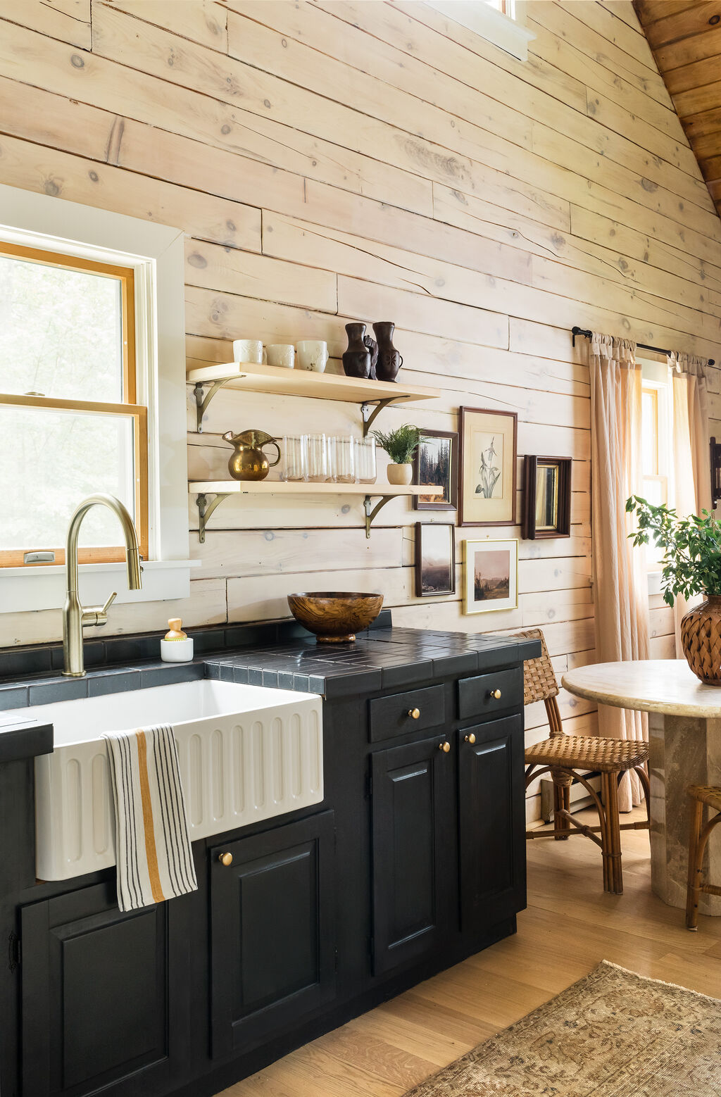 Lawless Design Black Tile Kitchen Countertop Fireclay Tile