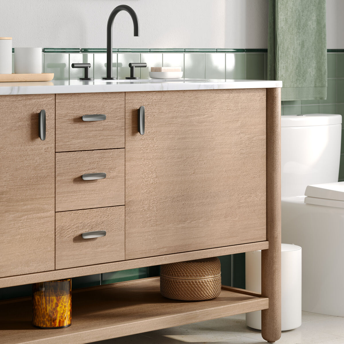 West Elm: Green Scandi Bathroom | Fireclay Tile
