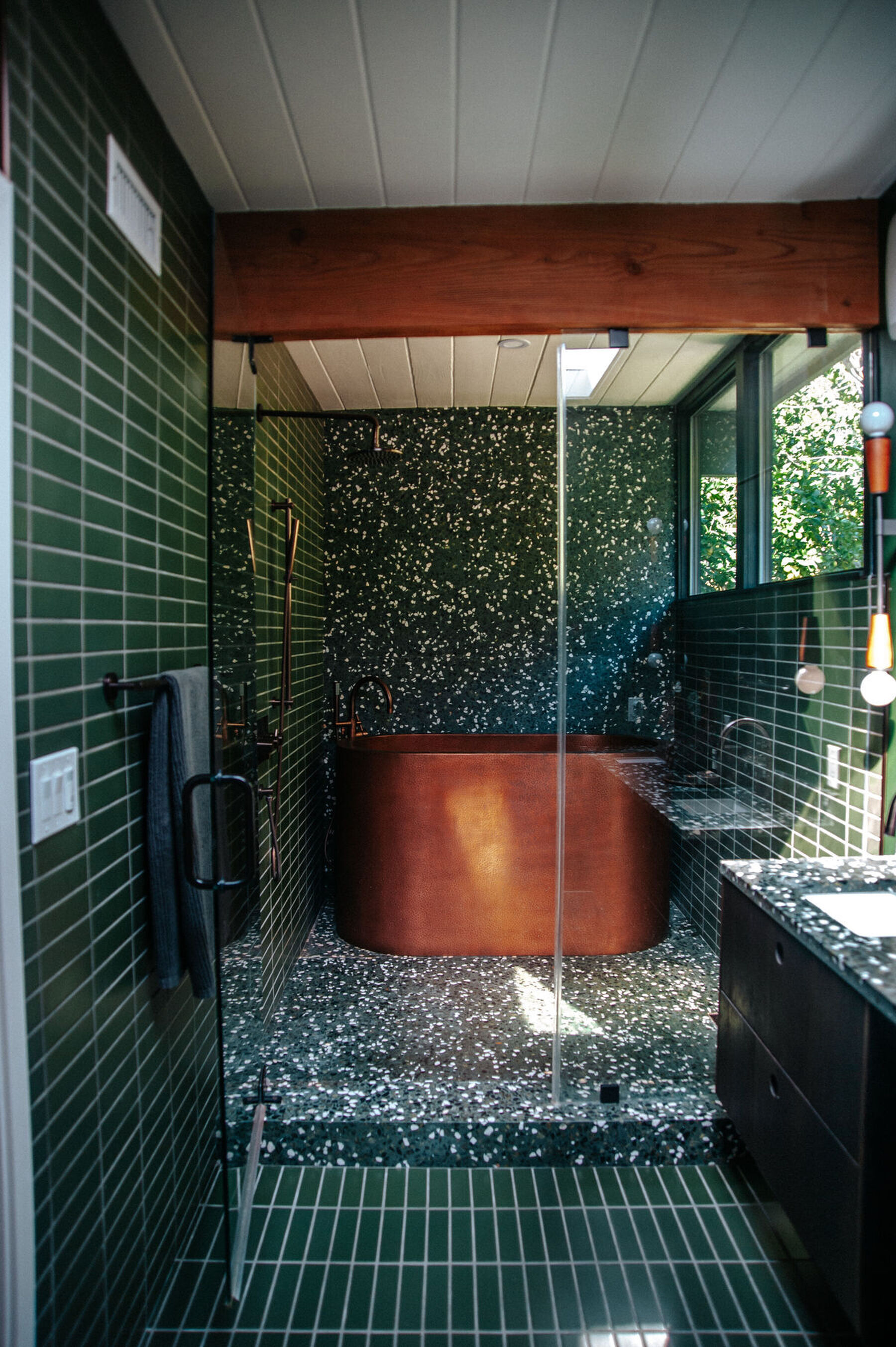 Your Search for the Perfect Green Tile Shower Ends… | Fireclay Tile