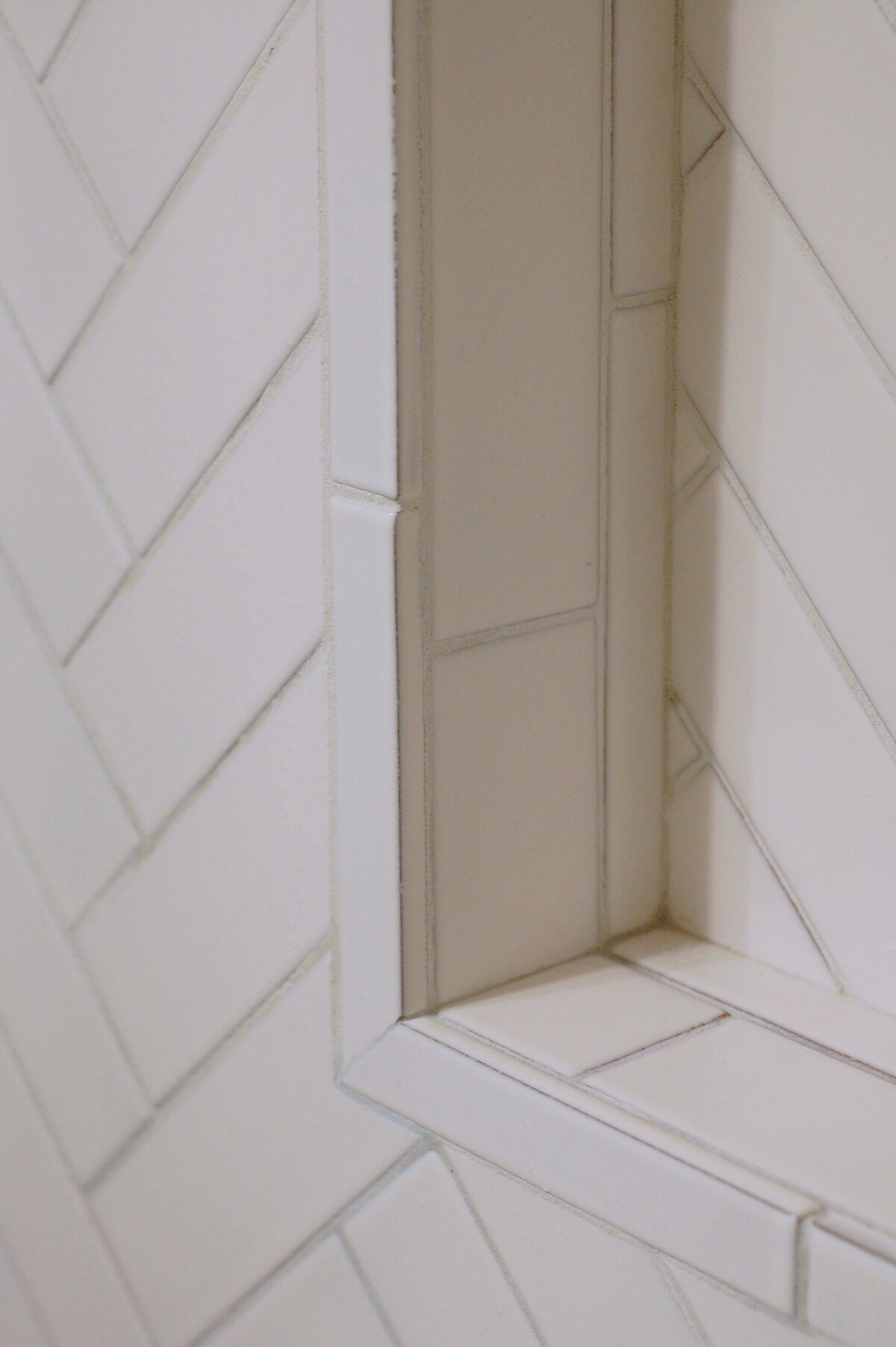 White Herringbone Bathroom Tile Fireclay Tile