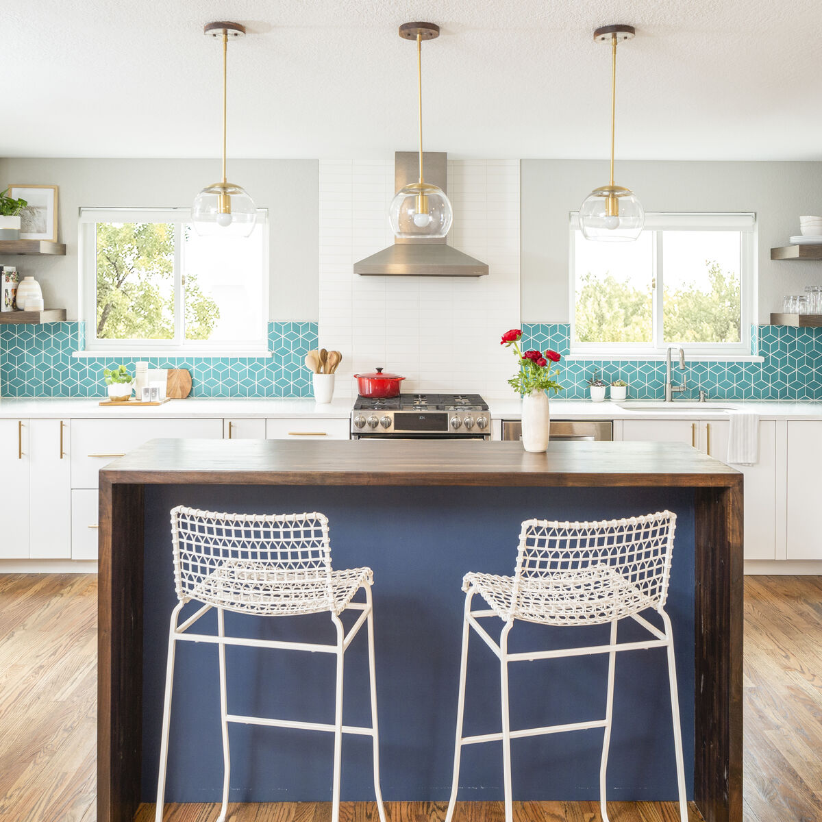 Small Diamond Blue Kitchen Tiles | Fireclay Tile