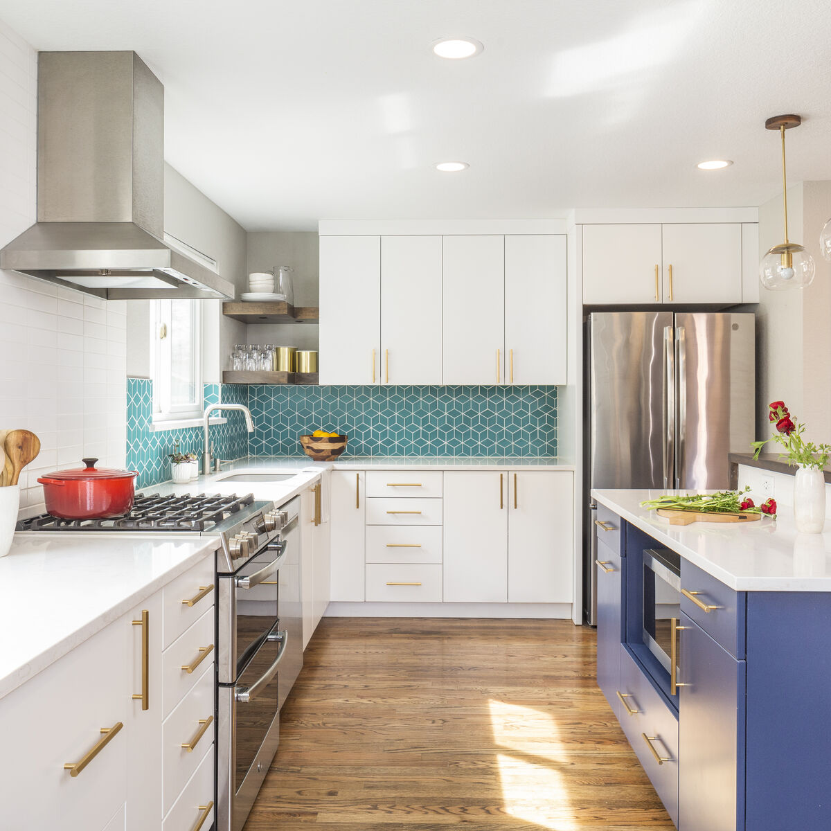 Small Diamond Blue Kitchen Tiles | Fireclay Tile