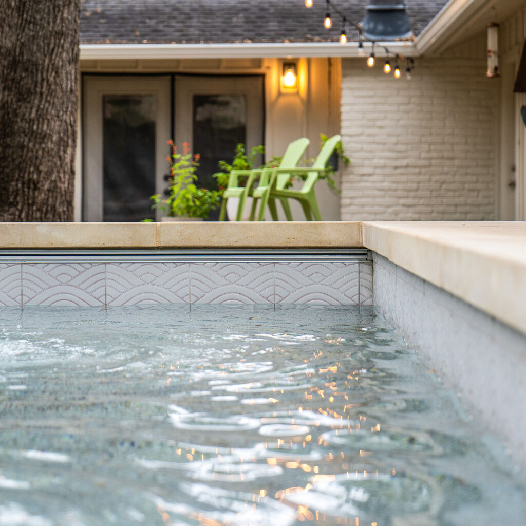 Texas tiny pools handpainted summit tile waterline fireclay tile